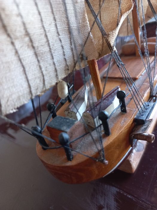 Embarcação antiga. Decoração - maquete Fragata
