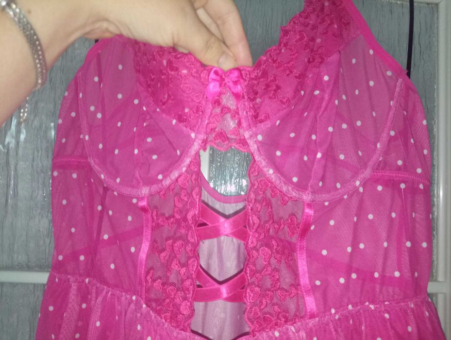 Zmysłowe body ze spódniczką,XL