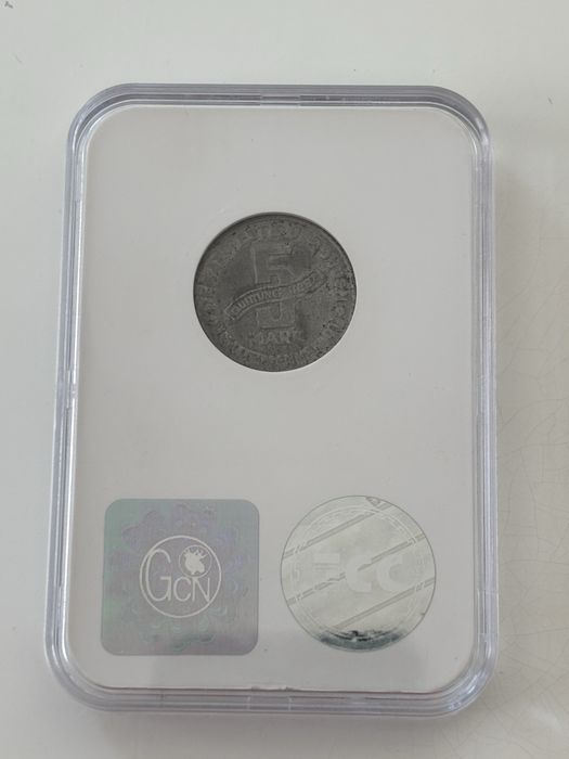 Moneta 5 Marek Getto w Łodzi stan XF45