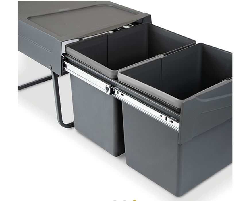 Balde para móvel de cozinha com dois compartimentos