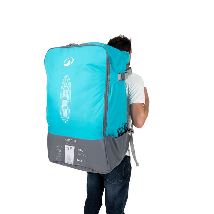Canoa kayak insuflável 2/3 lugares - Tribord 100+ Azul