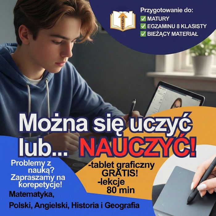 Korepetycje matematyka, polski, angielski, historia i geografia
