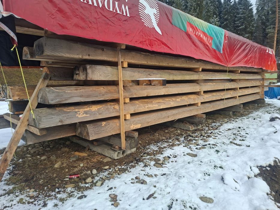 Płazy z półokrągłych bali 12m ok20m3 na dom góralski bacówke karczme
