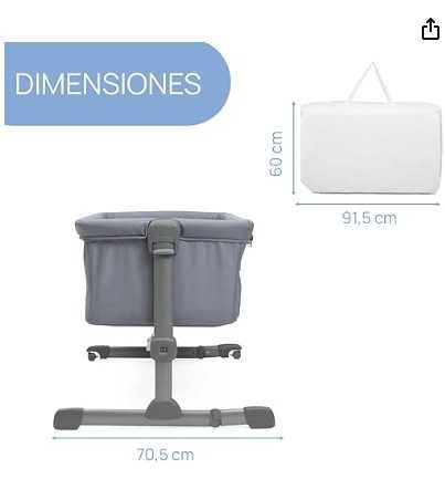 Mini berço para cama Chicco Next 2 Me Pearl cinzento - NOVO