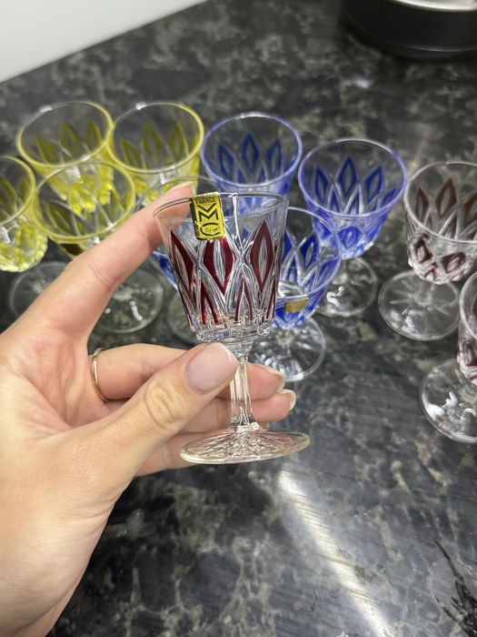 Винтаж Рюмки 30 мл Хрусталь Reims Арлекин Франция