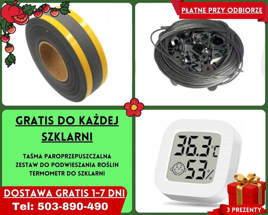 Szklarnia Ogrodowa 3x4m poliwęglan 4/6 mm Sprzedam Gratisy Łomża