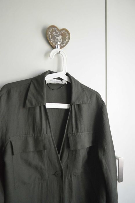 Zara Woman Studio | Koszula utility w kolorze oliwki | Safari chic | Oversize
