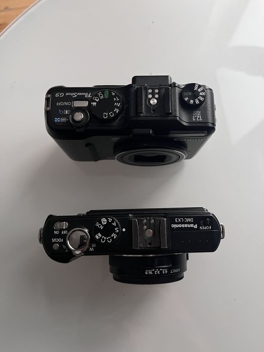 Canon g9 + Panasonic lx3 (uszkodzony)