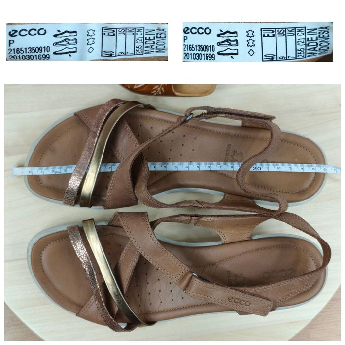 Sandały r.40 ECCO Felicia damskie skórzane na rzep