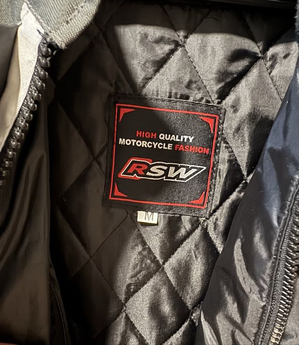 Casaco moto RSW branco e cinza