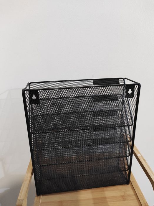 Organizer na dokumenty metalowy A4 czarny 6 przegródek