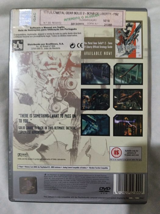 Jogo Ps2 Metal Gear 2