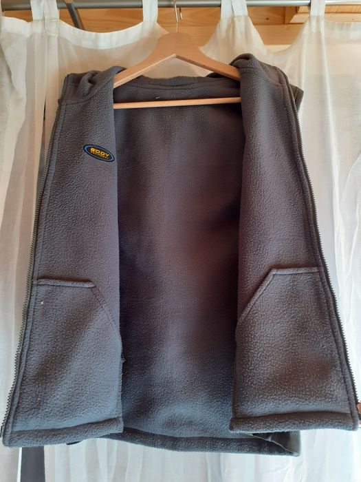 Dwustronna ocieplana damska kamizelka z kapturem