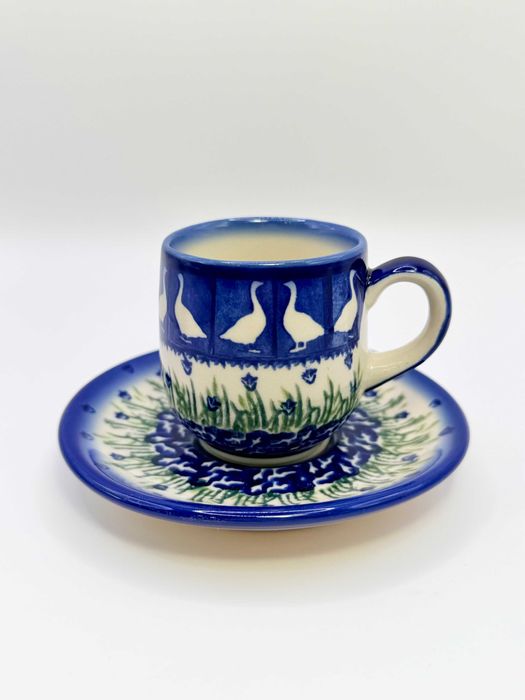 Filiżanka espresso ze spodkiem Gąski Ceramika Bolesławiecka Bolea