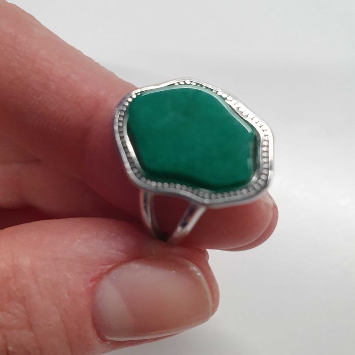 Каблучка роз'ємна з медичної сталі з іранською бірюзою