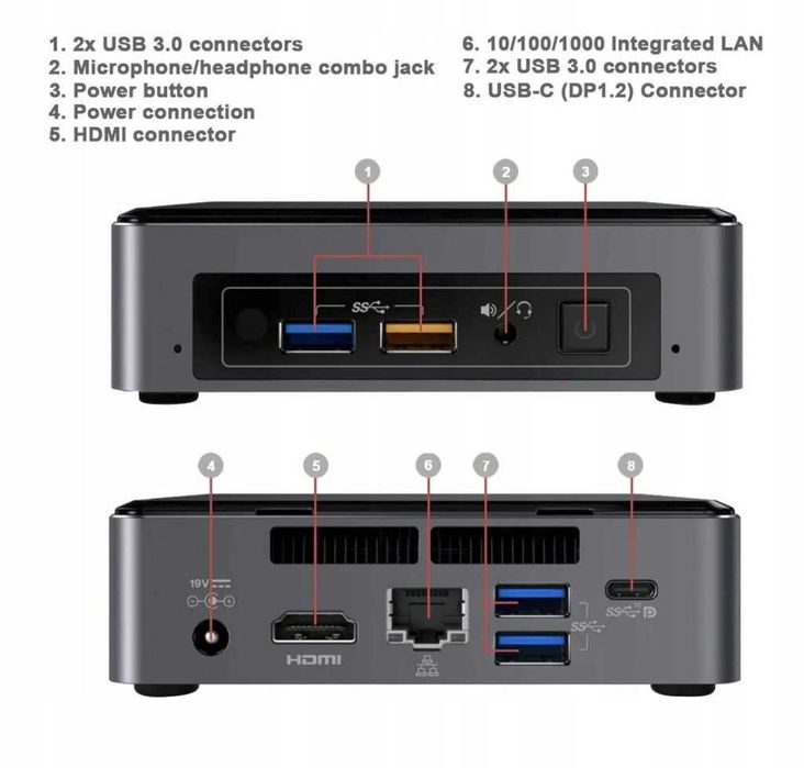 Intel NUC7i3bnk 16GB 128SSD WIN 11 - Mini komputer