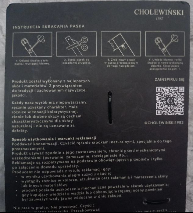 Pasek damski skórzany Cholewiński M/S