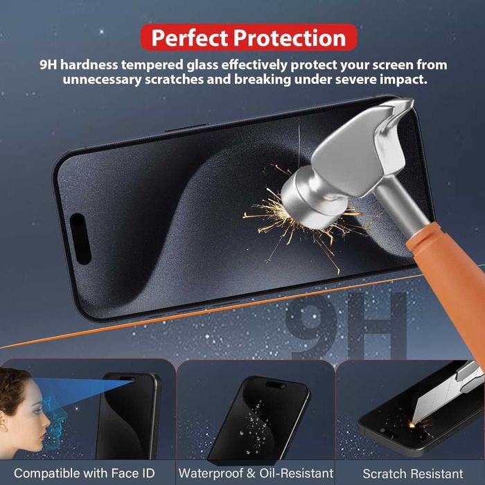 BERSEM szkło prywatyzujące iPhone 15 Plus  16 Plus 2szt RODO aplikator