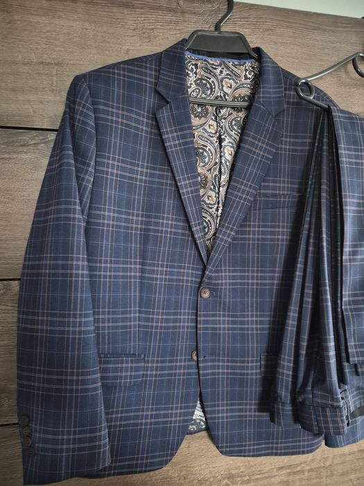 Garnitur męski l krata