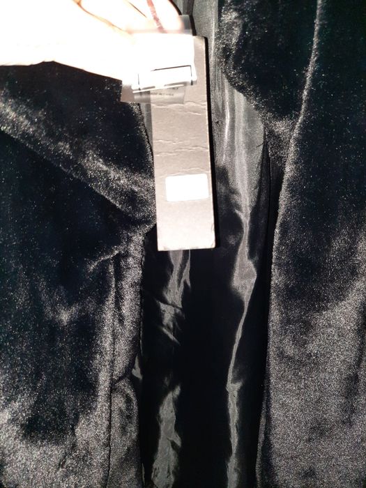 Futro płaszcz damski czarny sm