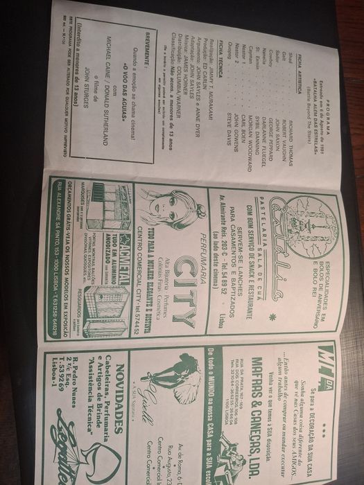 Programa cinema vintage imperio baralha alem das estrelas