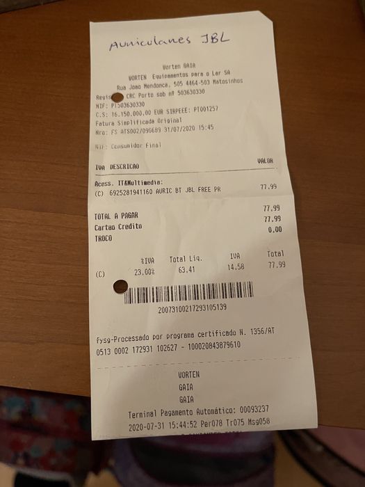 Auriculares JBL True Wireless