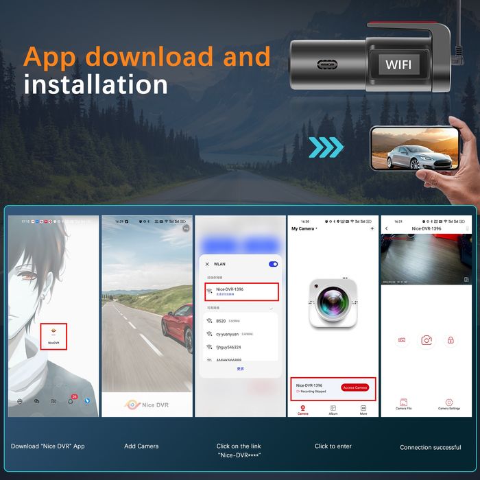 Câmara automotivo dashcam ADAS com wifi NOVO