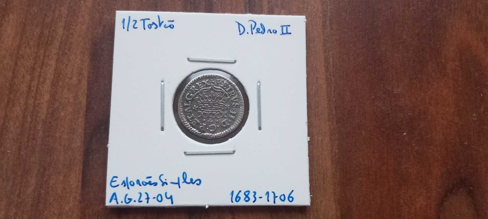 Moeda 1/2 Tostão D. Pedro II