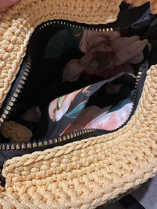 Torebka handmade hand made słomkowa pleciona ze sznurka