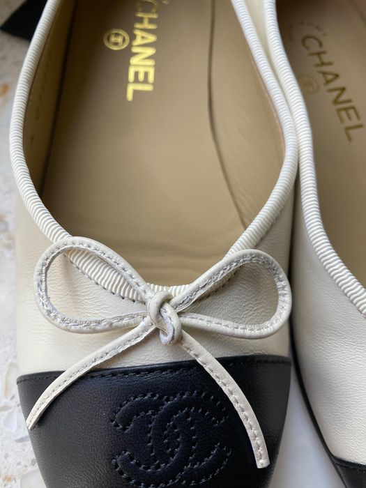 Balerinki Chanel 39 beżowe ze skóry naturalnej, wkładka 24,7 cm
