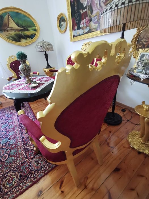 Zestaw/komplet pałacowy sofa, foteleLudwik