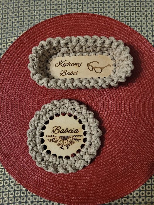 Dzień Babci - etui na okulary i podkładka pod kubek HANDMADE