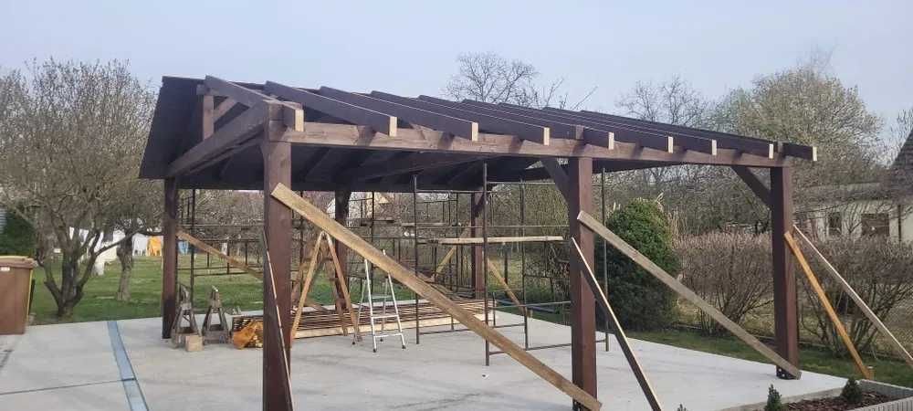 wiata 6x5m szybko i solidnie drewno suche i klejone