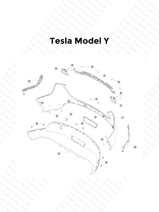 Задній бампер / Губа бампера Tesla Model Y задний бампер Tesla Model Y