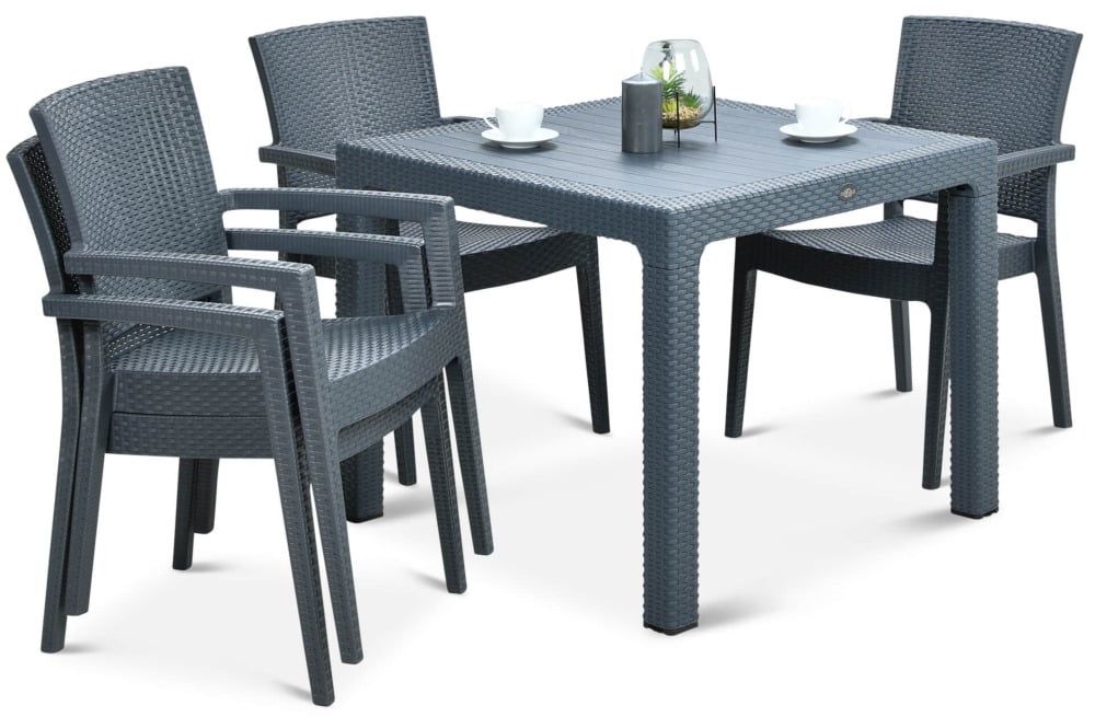 MEBLE Zestaw Restauracyjny Zenit 4+1 Anthracite jak nowy