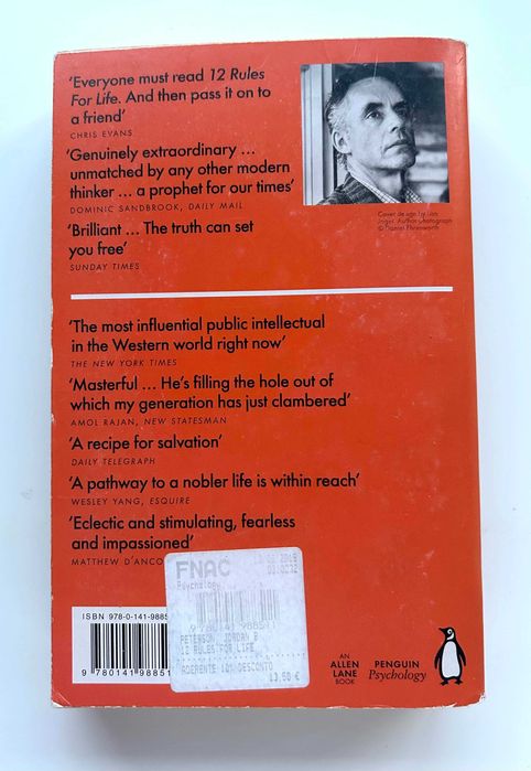 Livro "12 Rules For Life" de Jordan B. Peterson (Portes Gratuitos)