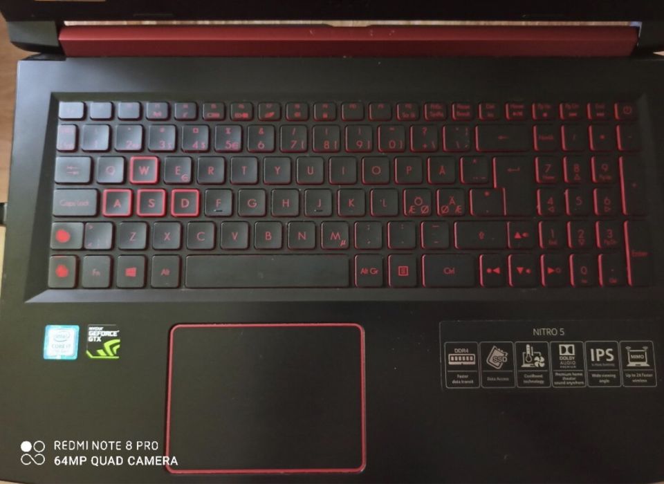 Acer nitro 5, i7-7700HQ 2.80ghz win 10, gamingowy