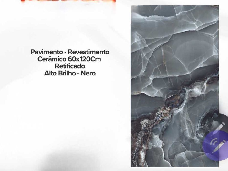 cerâmico pavimento/revestimento 120x60 rectificado alto brilho