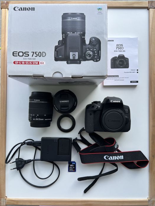 Kit máquina fotográfica Canon 750D com OFERTA objetiva 50mm