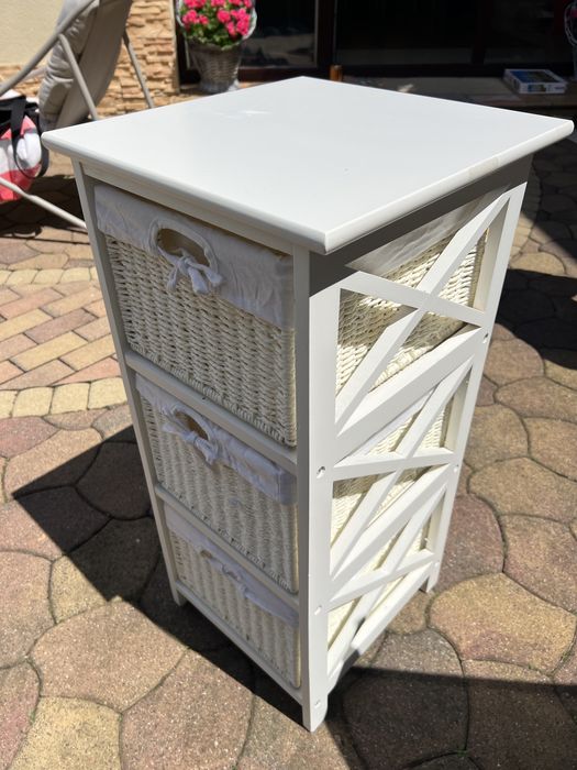 Komoda 3 szuflady jysk oure biala lazienka  boho