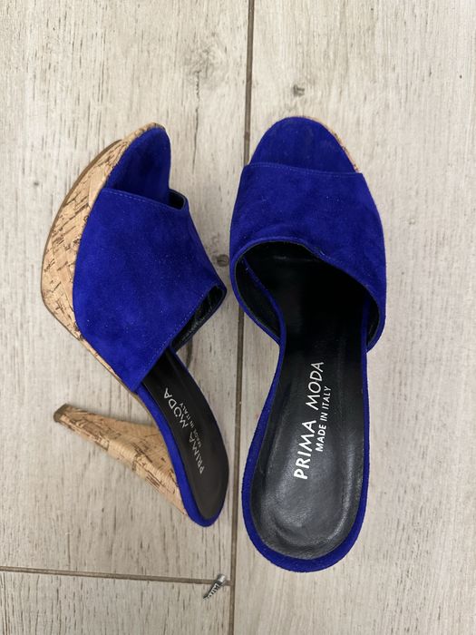 Prawie nowe skórzane chabrowe klapki rozm.36