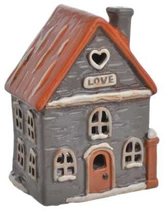 Domek ceramiczny - lampion na tealight lub LED (943347)