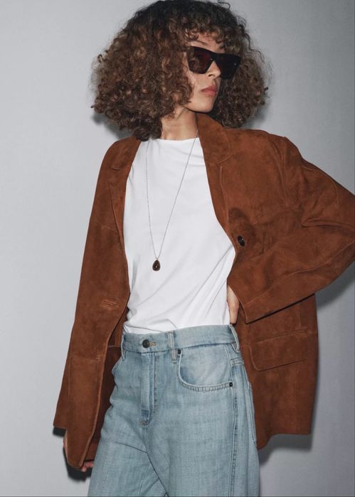 Замшевий піджак куртка Zara