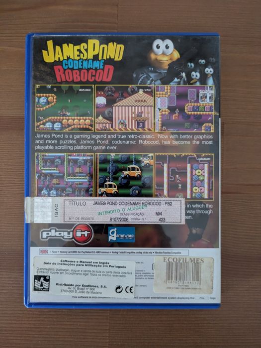 Jogo PS2 ( PlayStation 2 ) James Pond - Codename Robocod (Opt. Estado)