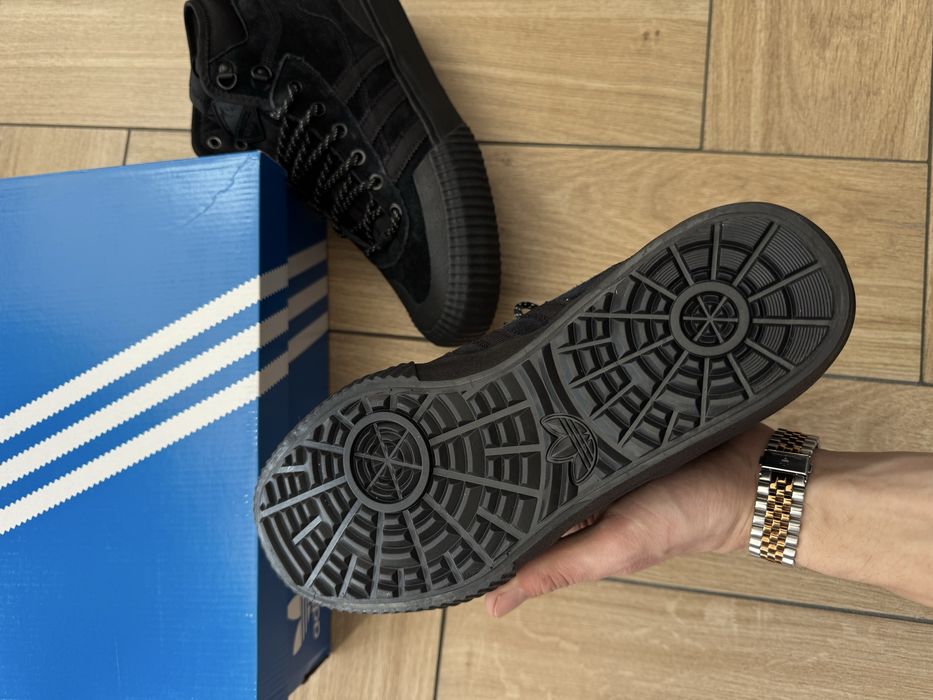 Nowe Wysokie Zamszowe Buty Męskie Adidas Akando Czarne Wiosenne 42