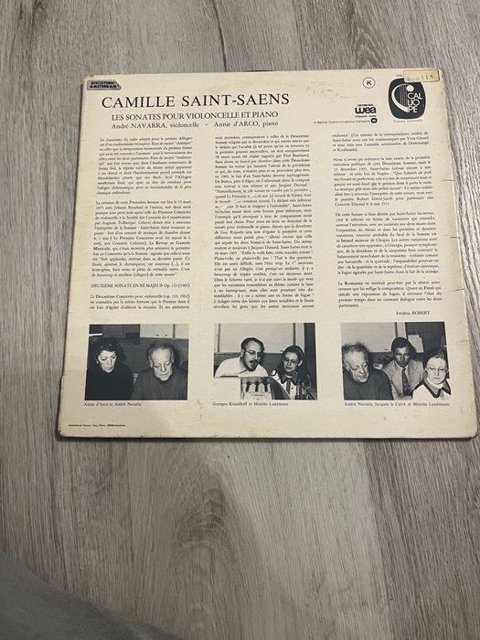 Camille Saint Saens Les Deux Sonates Andre Navarra płyta gramofonowa