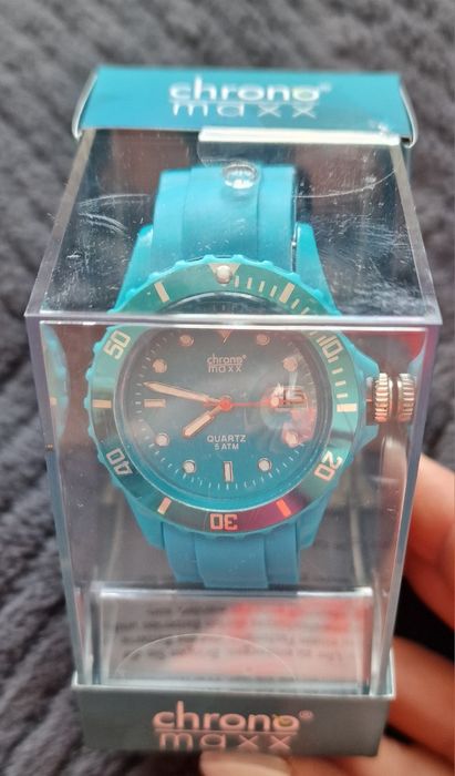 Nowy ZEGAREK CHRONO MAXX QUARTZ wodoszczelny 5 ATM  blue pink (30 szt)