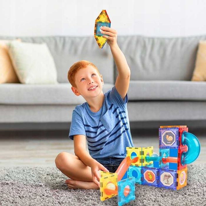 Klocki Magnetyczne Konstrukcyjne Świecący Tor Dla Dzieci Magnetic 75