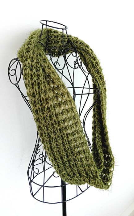 Gola lã sintética - verde - tamanho único