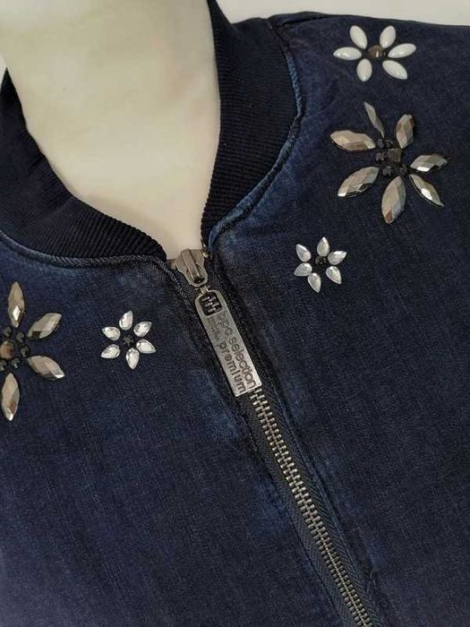 Bonprix Kurtka jeansowa bejsbolówka cyrkonie 36 S